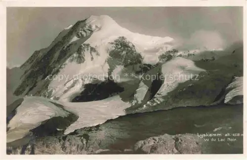 AK / Ansichtskarte Schwarzsee  Zermatt VS Lyskamm Lac-Noir Gletscher Schnee Hochgebirge Felsen