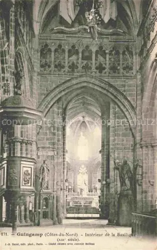 AK / Ansichtskarte GUINGAMP 22 Cotes-d Armor Basilique Kircheninnenraum Gotik Kanzel Altar Statuen Gewoelbe