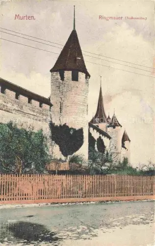 AK / Ansichtskarte Murten Morat FR Ringmauer Stadtmauer Turm Mittelalter Befestigung Zaun