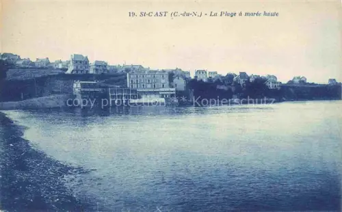 AK / Ansichtskarte Saint-Cast-le-Guildo DINAN 22 Cotes-d Armor Plage Flut Hochwater Strand Kuestengebaeude Meer Villen