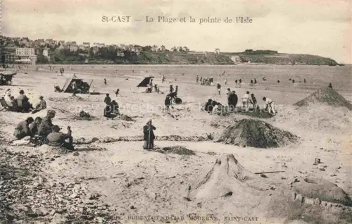 AK / Ansichtskarte Saint-Cast-le-Guildo DINAN 22 Cotes-d Armor La-Plage Pointe-de-l Isle Strand Badegaeste Sandburgen Meer Kueste Zelte
