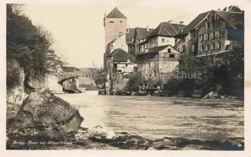 AK / Ansichtskarte BRUGG AG Aare Roemerbruecke Fluss Turm Altstadt Bruecke Stadtmauer
