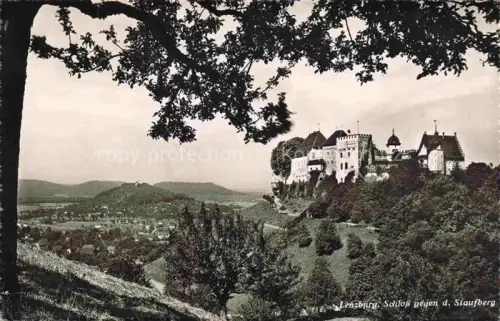 AK / Ansichtskarte Lenzburg AG Schloss Staufberg Burg Huegel Landschaft Baeume Tal