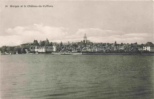 AK / Ansichtskarte MORGES VD Château-de-Vuffens Genfersee Stadtansicht Dampfschiff Tuerme Altstadt