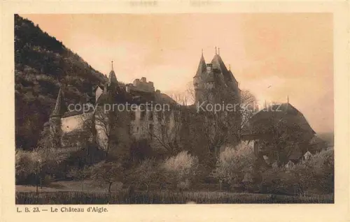 AK / Ansichtskarte AIGLE VD Château-d Aigle Burg Tuerme Mauern Bergwald Baeume Weinberg