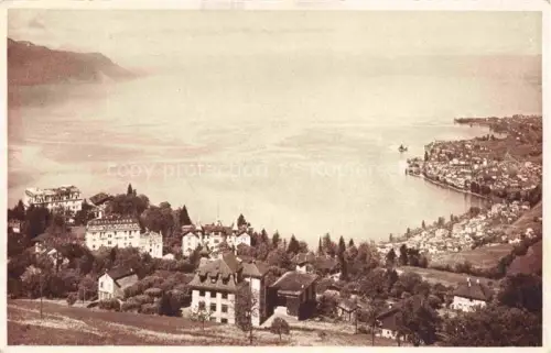 AK / Ansichtskarte Glion  VD Lac-Léman See Hotel-des-Alpes Villen Berge Montreux Stadtansicht
