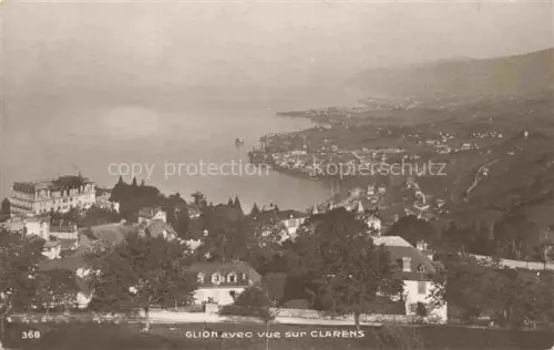 AK / Ansichtskarte Glion  VD Clarens Lac-Léman See Villen Baeume Weinberge Stadtansicht