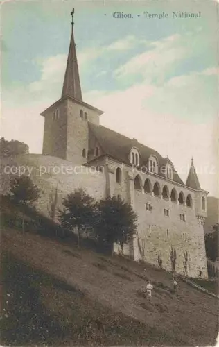 AK / Ansichtskarte Glion  VD Temple-National Kirche Kirchturm Kreuz Boegen Hang