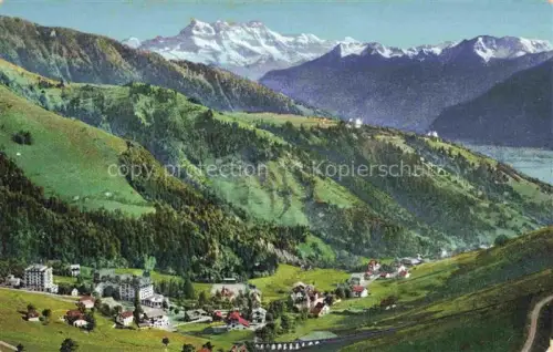 AK / Ansichtskarte Les Avants VD Dents-du-Midi Alpen Lac-Léman Tal Hotels Villen Bergwiesen