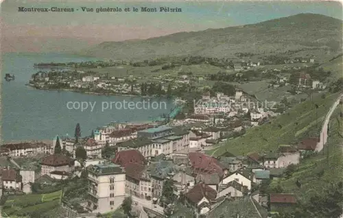 AK / Ansichtskarte Clarens  Montreux VD Mont-Pélerin Genfersee Stadtansicht Weinberge Hotels Daecher Halbinsel