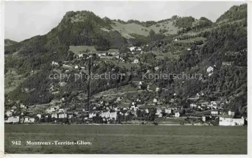 AK / Ansichtskarte Glion  VD Territet Genfersee Hotels Berge Wald Stadtansicht