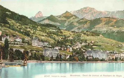 AK / Ansichtskarte MONTREUX  VD Dent-de-Jaman Rochers-de-Naye Genfersee Hotels Weinberge Berge Stadtansicht