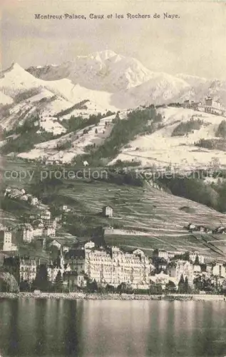 AK / Ansichtskarte MONTREUX  VD Montreux-Palace Caux Rochers-de-Naye Genfersee Berge Hotels Weinberge Winter