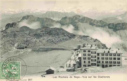AK / Ansichtskarte Rochers de Naye VD Hotel Zahnradbahn Diablerets Alpen Wolken Bergstation