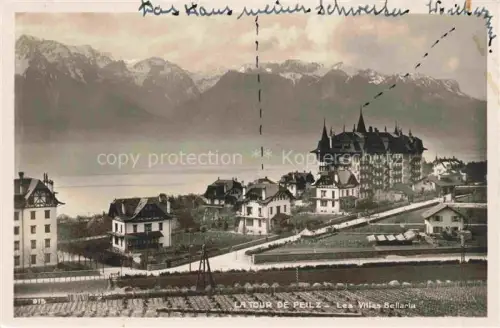 AK / Ansichtskarte La Tour-de-Peilz VEVEY VD Villas-Bellaria Villa Genfersee Alpen Weinberg Stadtansicht