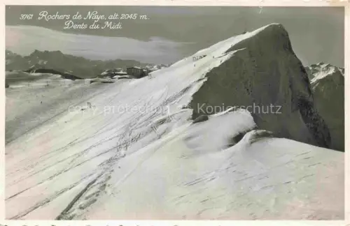 AK / Ansichtskarte Rochers de Naye VD Dents-du-Midi Berggipfel Schnee Skigebiet Bergstation Winterlandschaft
