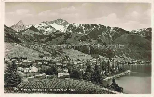 AK / Ansichtskarte MONTREUX  VD Rochers-de-Naye Genfersee Weinberg Stadtansicht Berge See
