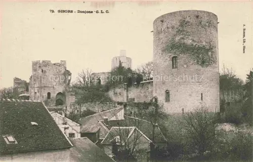 AK / Ansichtskarte Gisors LES ANDELYS 27 Eure Donjon Burgturm Burgruine Rundturm Haeuser Baeume Mittelalter