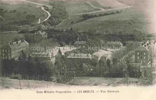 AK / Ansichtskarte Les Andelys 27 Eure Ecole-Militaire-Preparatoire Kasernenanlage Gelaende Huegel Vogelperspektive Baeume