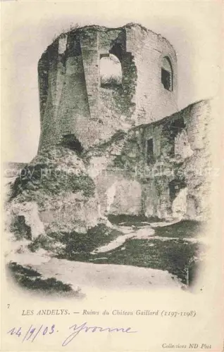 AK / Ansichtskarte Les Andelys 27 Eure Château-Gaillard Ruinen Turm Burgmauern Felsen Mittelalter