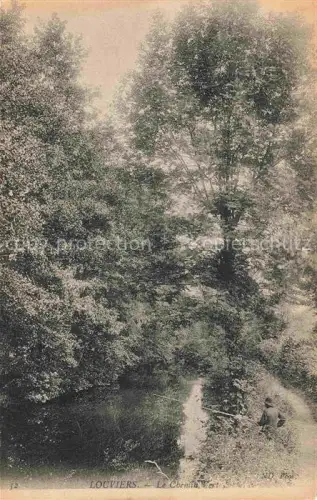 AK / Ansichtskarte Louviers  LES ANDELYS 27 Eure Chemin-Vert Wald Bach Baeume Spaziergaenger Natur