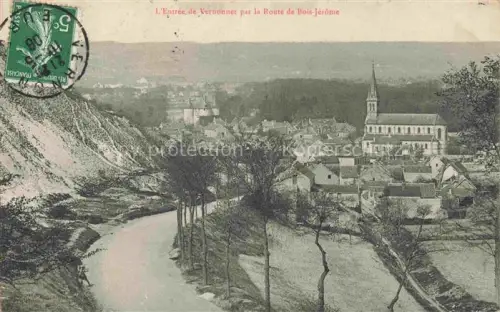 AK / Ansichtskarte Vernonnet Vernon Evreux 27 Eure Route-de-Bois-Jérôme Ortseingang Kirche Kalkfelsen Dorf Strassenszene Baeume
