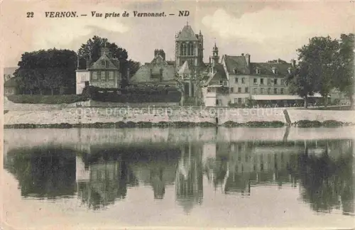 AK / Ansichtskarte Vernon  Evreux 27 Eure Vue-prise-de-Vernonnet Seine Fluss Kirche Spiegelung Stadtansicht Ufer