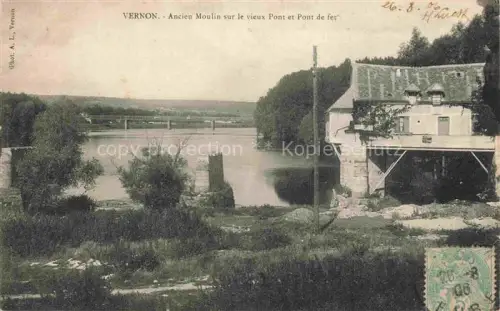 AK / Ansichtskarte Vernon  Evreux 27 Eure Ancien-Moulin Vieux-Pont Pont-de-fer Seine Fluss Bruecke Muehle