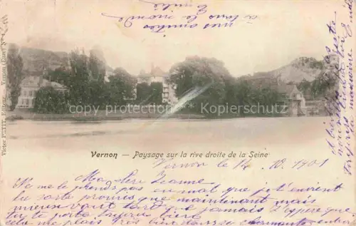 AK / Ansichtskarte Vernon  Evreux 27 Eure Paysage Rive-droite Seine Fluss Ufer Gebaeude Baeume Huegel