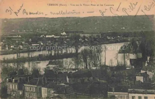 AK / Ansichtskarte Vernon  Evreux 27 Eure Vieux-Pont Casernes Seine Fluss Stadtansicht Panorama Kaserne