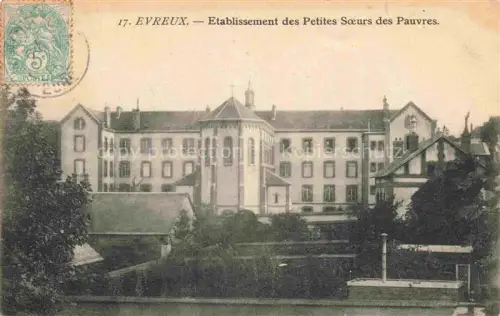 AK / Ansichtskarte EVREUX 27 Eure Etablissement-des-Petites-Soeurs-des-Pauvres Kloster Kapelle Baeume Gebaeudekomplex