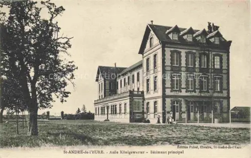 AK / Ansichtskarte St-Andre-de-l Eure Evreux 27 Eure Asile-Koenigswarter Gebaeude Hauptgebaeude Krankenhaus Baum Wiese
