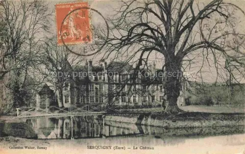 AK / Ansichtskarte Serquigny Bernay 27 Eure Château Schloss Teich Bruecke Baeume Park Spiegelung