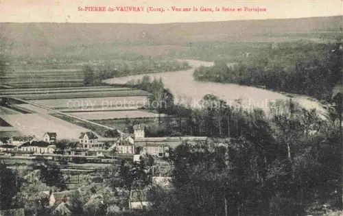 AK / Ansichtskarte St-Pierre-du-Vauvray Les Andelys 27 Eure Gare Bahnhof Seine Portejoie Flusstal Felder Panorama Wald