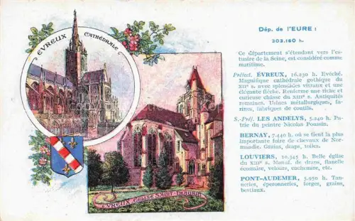 AK / Ansichtskarte EVREUX 27 Eure Cathédrale Église-Saint-Taurin Wappen Gotik Département-Eure Werbekarte Pastilles-Valda