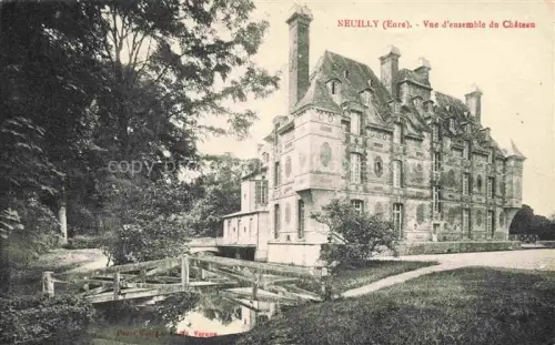 AK / Ansichtskarte Neuilly Evreux 27 Eure Château Schloss Wassergraben Baeume Park
