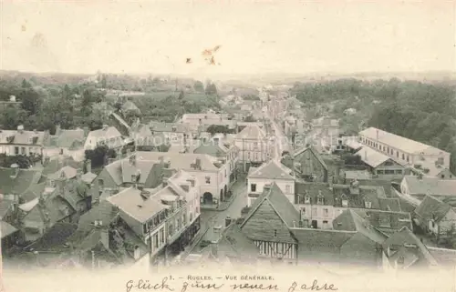 AK / Ansichtskarte Rugles Rubles Evreux 27 Eure Daecher Altstadt Strassen Fachwerkhaeuser Vogelschau Stadtansicht