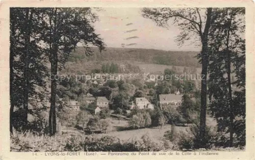 AK / Ansichtskarte Lyons-la-Foret Les Andelys 27 Eure Côte-à-l indienne Wald Dorf Haeuser Tal Baeume Huegel Ortschaft