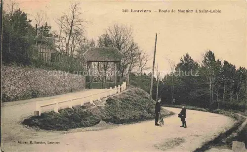AK / Ansichtskarte Louviers  LES ANDELYS 27 Eure Route-de-Montfort Route-de-Saint-Lubin Strasse Pavillon Mauer Baeume Kinder Fahrrad