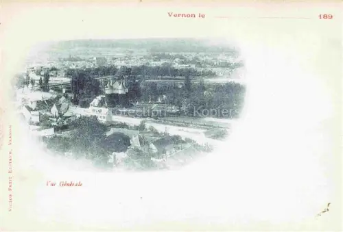 AK / Ansichtskarte Vernon  Evreux 27 Eure Stadtansicht Turm Daecher Felder Fluss Baeume Vogelperspektive