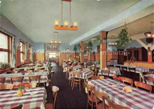 AK / Ansichtskarte Hoherodskopf Schotten Hessen Berggasthof-Hoherodskopf Vogelsberg Restaurant Speisesaal Pension Konditorei