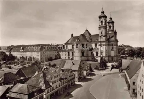 AK / Ansichtskarte Ottobeuren Bayern Basilika Benediktinerabtei Barockkirche Zwiebeltuerm Kloster Marktplatz Daecher