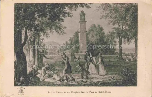 AK / Ansichtskarte ST-CLOUD  NANTERRE 92 Hauts-de-Seine Lanterne-de-Diogène Parc-de-Saint-Cloud Denkmal Park Spaziergaenger Stich Baeume
