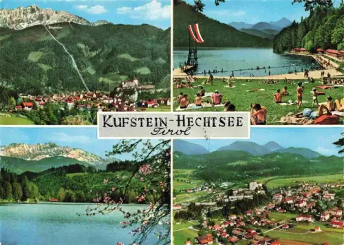 AK / Ansichtskarte KUFSTEIN Tirol AT Hechtsee Freibad Festung Bergpanorama Badestrand Sprungturm