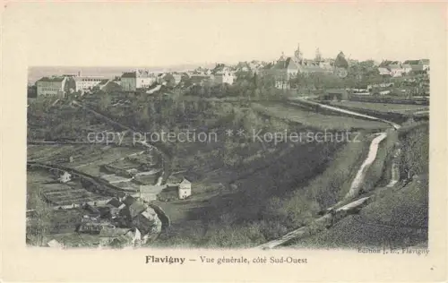 AK / Ansichtskarte Flavigny-sur-Ozerain Montbard 21 Cote-d Or Vue-générale Huegel Felder Ort Kirche Tal Weg Sued-Ouest