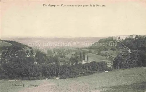 AK / Ansichtskarte Flavigny-sur-Ozerain Montbard 21 Cote-d Or Vue-panoramique Recluse Tal Felder Wald Kirche Huegel