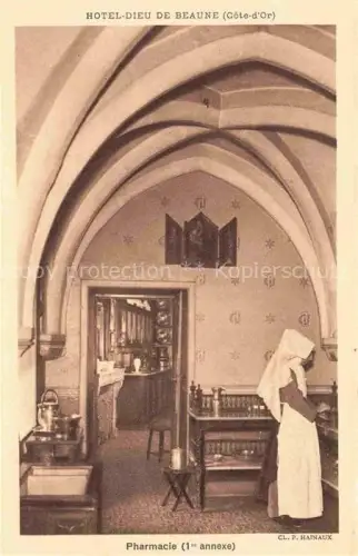 AK / Ansichtskarte BEAUNE 21 Cote-d Or Hôtel-Dieu Pharmacie Innenraum Nonne Gewoelbe Gotik Apotheke Krankenschwester