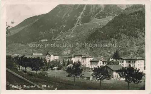 AK / Ansichtskarte Ambri Piotta Leventina TI Stazione Bahnhof Dorf Berge Baeume Haeuser