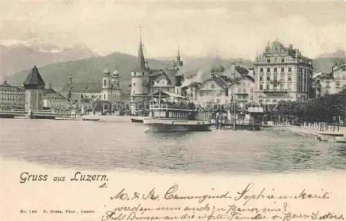 AK / Ansichtskarte LUZERN  LU Kapellbruecke Wasserturm Vierwaldstaettersee Dampfschiff Kirche Ufer Altstadt
