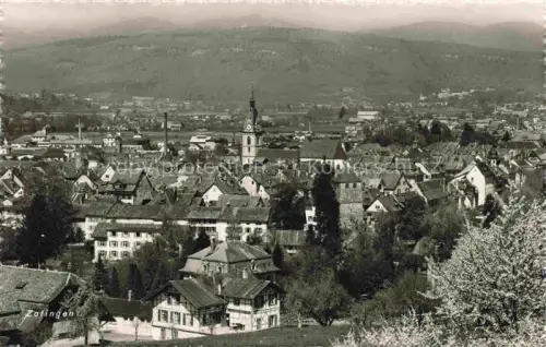 AK / Ansichtskarte ZOFINGEN AG Kirchturm Uhrturm Ortschaft Daecher Huegellandschaft Baeume
